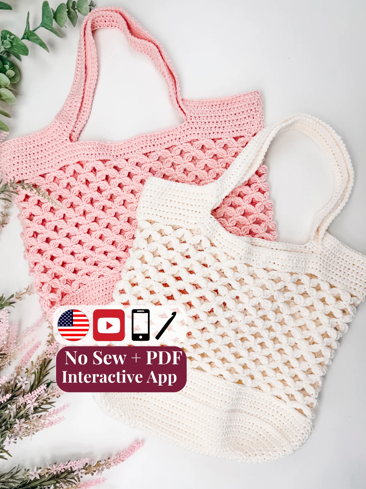 Circle Leaf Market Bag Crochet Pattern product image (1)