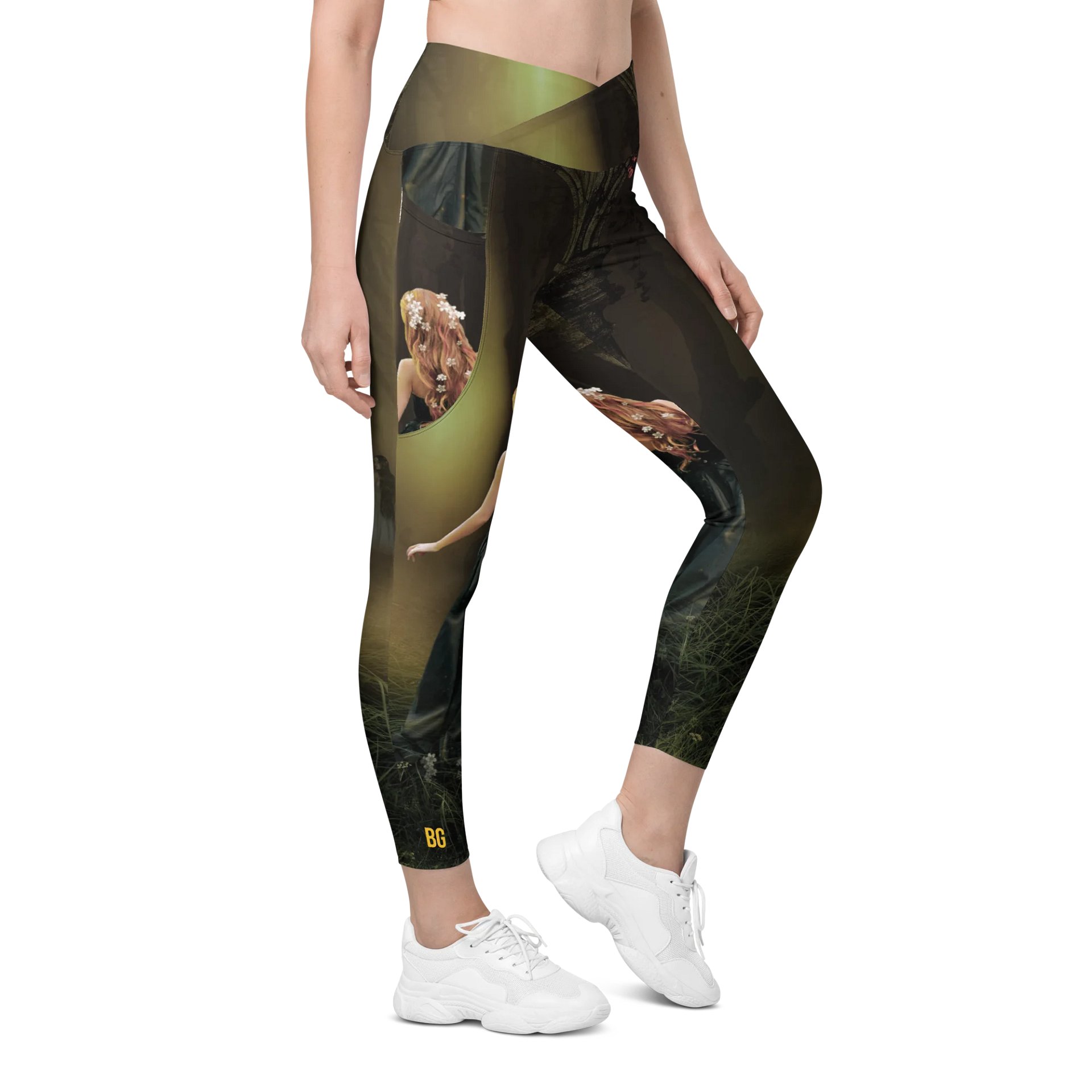 'Elven Stories - Blinded By The Light' Crossover Leggings with Pockets product image (5)