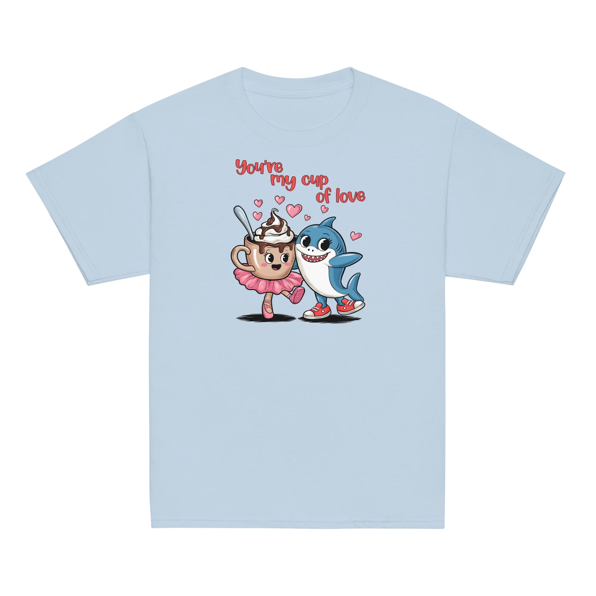 Tralalero Tralala and Cappuccina Ballerina – Cute Cartoon Couple Youth Tee product image (2)