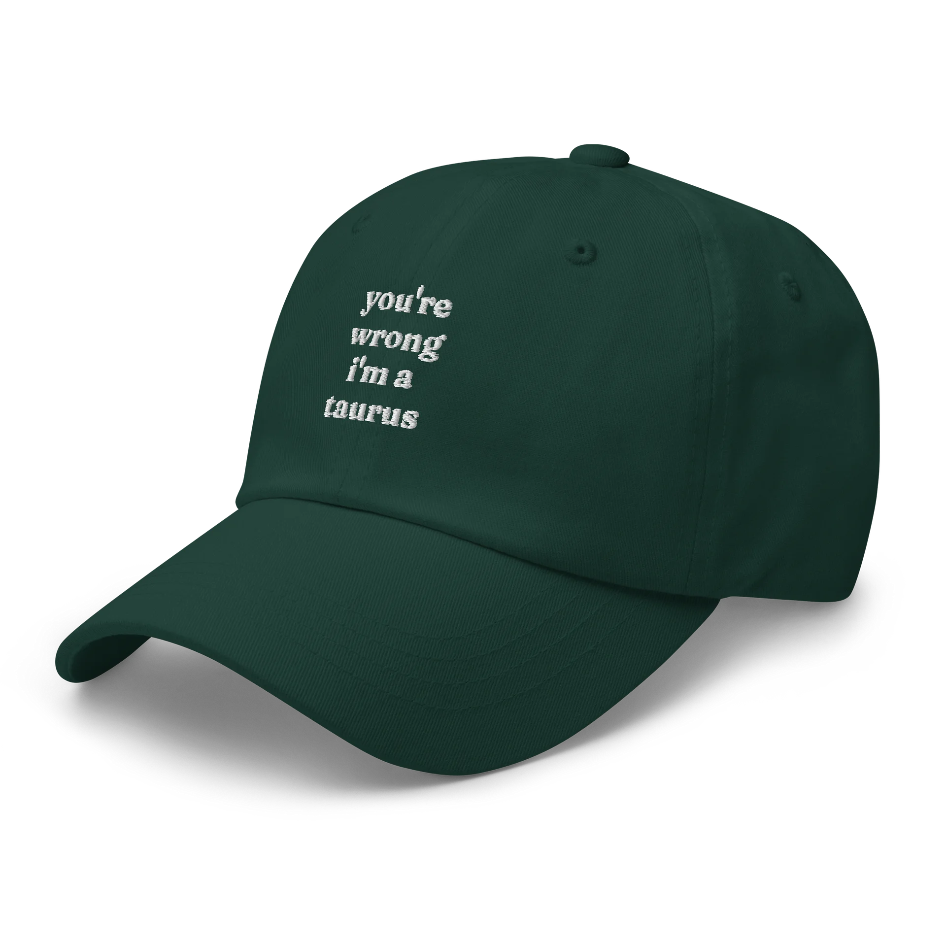 you're wrong taurus embroidered cap product image (5)