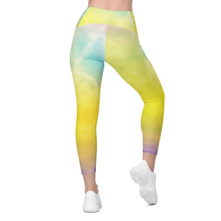 Blur cloud rainbow Design Leggings with Pocket - V9 product image (2)