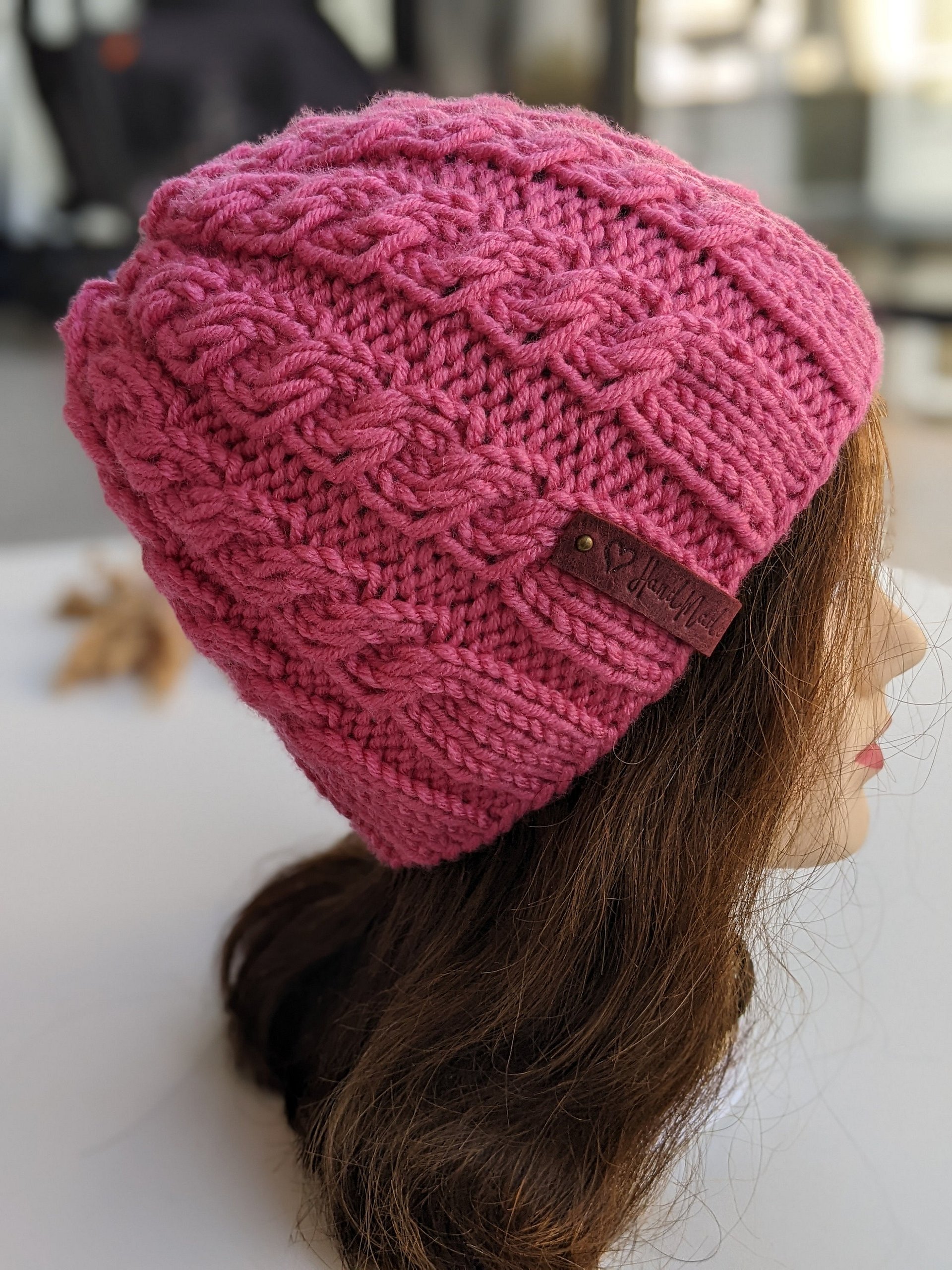 Flat Knit Cable Hat Pattern product image (5)