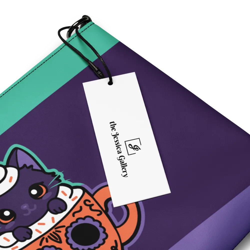 Sugar Skull Kitten Mug Flip-Sided Faux Leather Crossbody Bag product image (5)