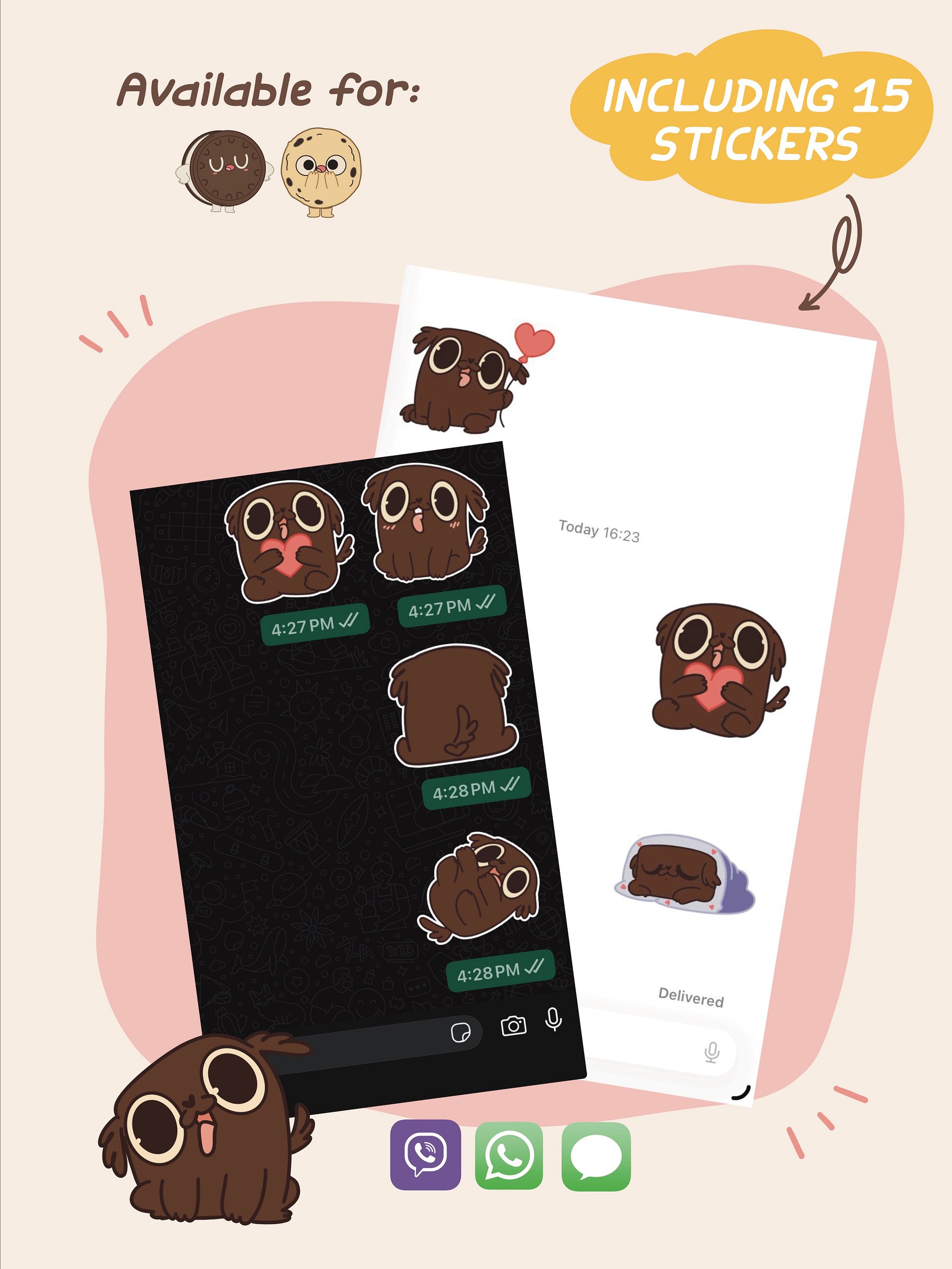 Brownie Digital Sticker Pack of 15 product image (1)
