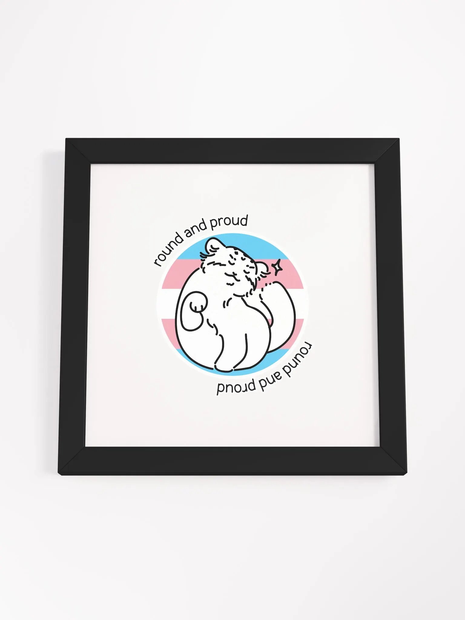 Round and Proud Manul Transgender Version - Framed Print product image (11)