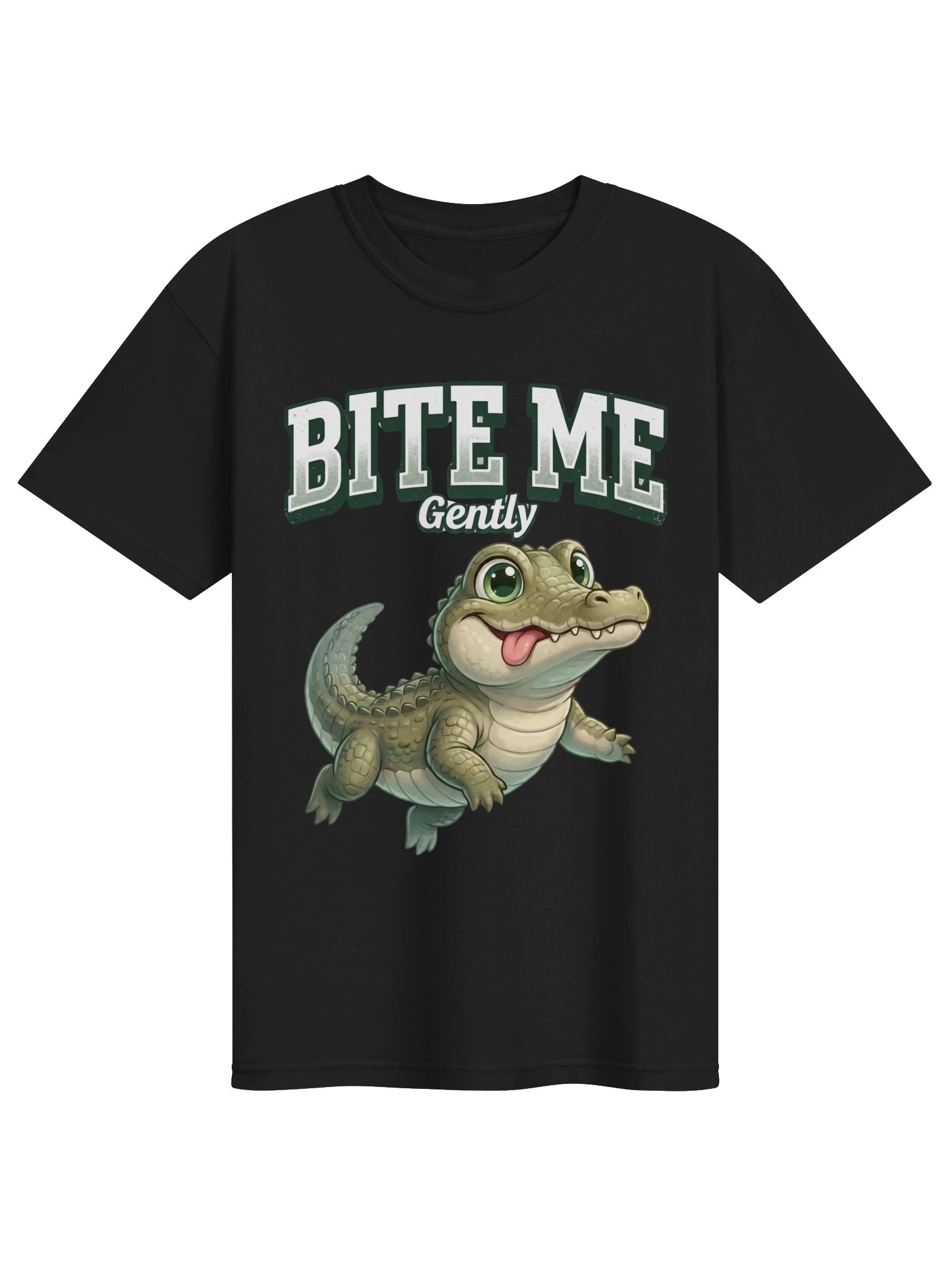 Bite Me Gently Funny Crocodile T-Shirt | Cute Animal Graphic Tee product image (10)