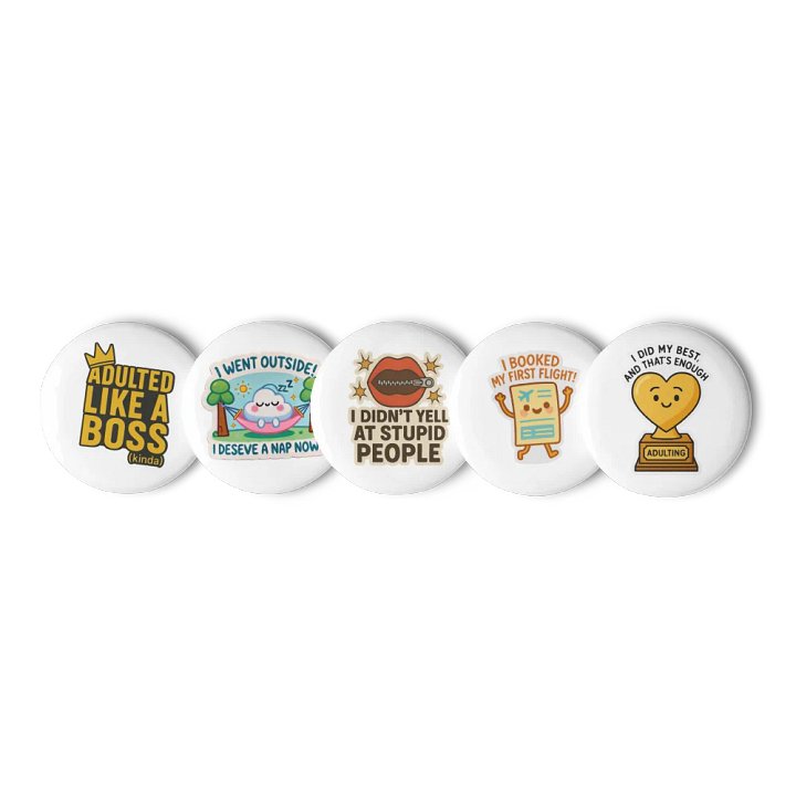 Adulted Like a Boss Pin Buttons Set product image (1)