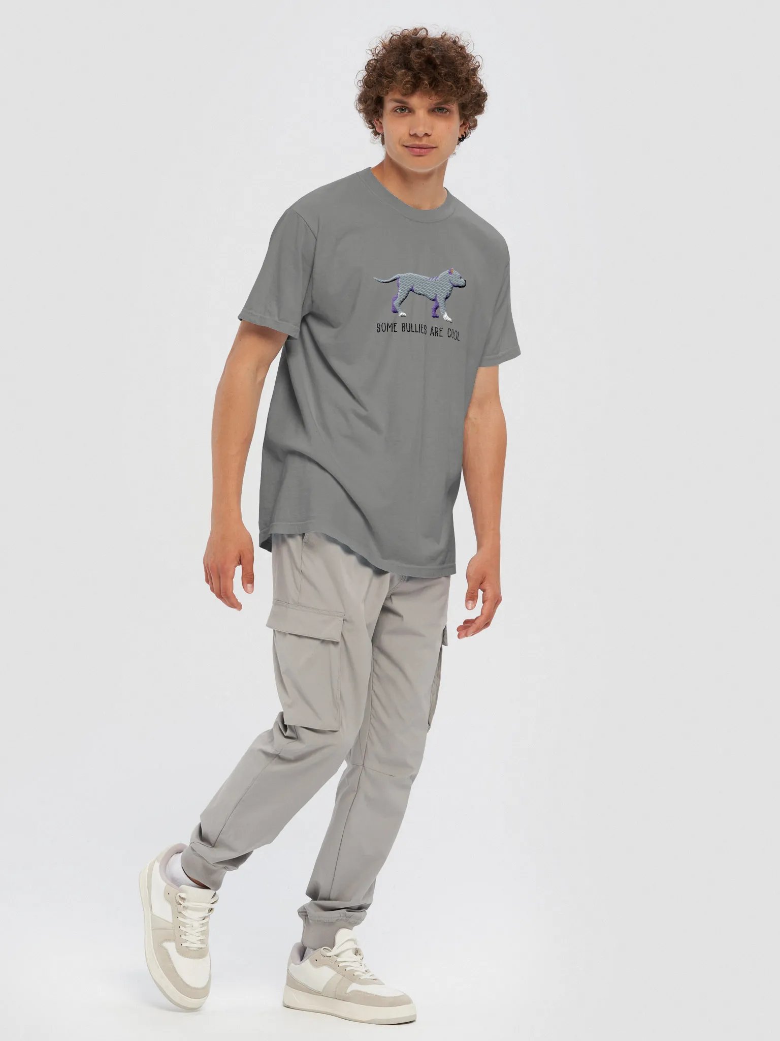 Some Bullies Are Cool T-Shirt(Embroidered) of an American Bully(Blue) product image (9)