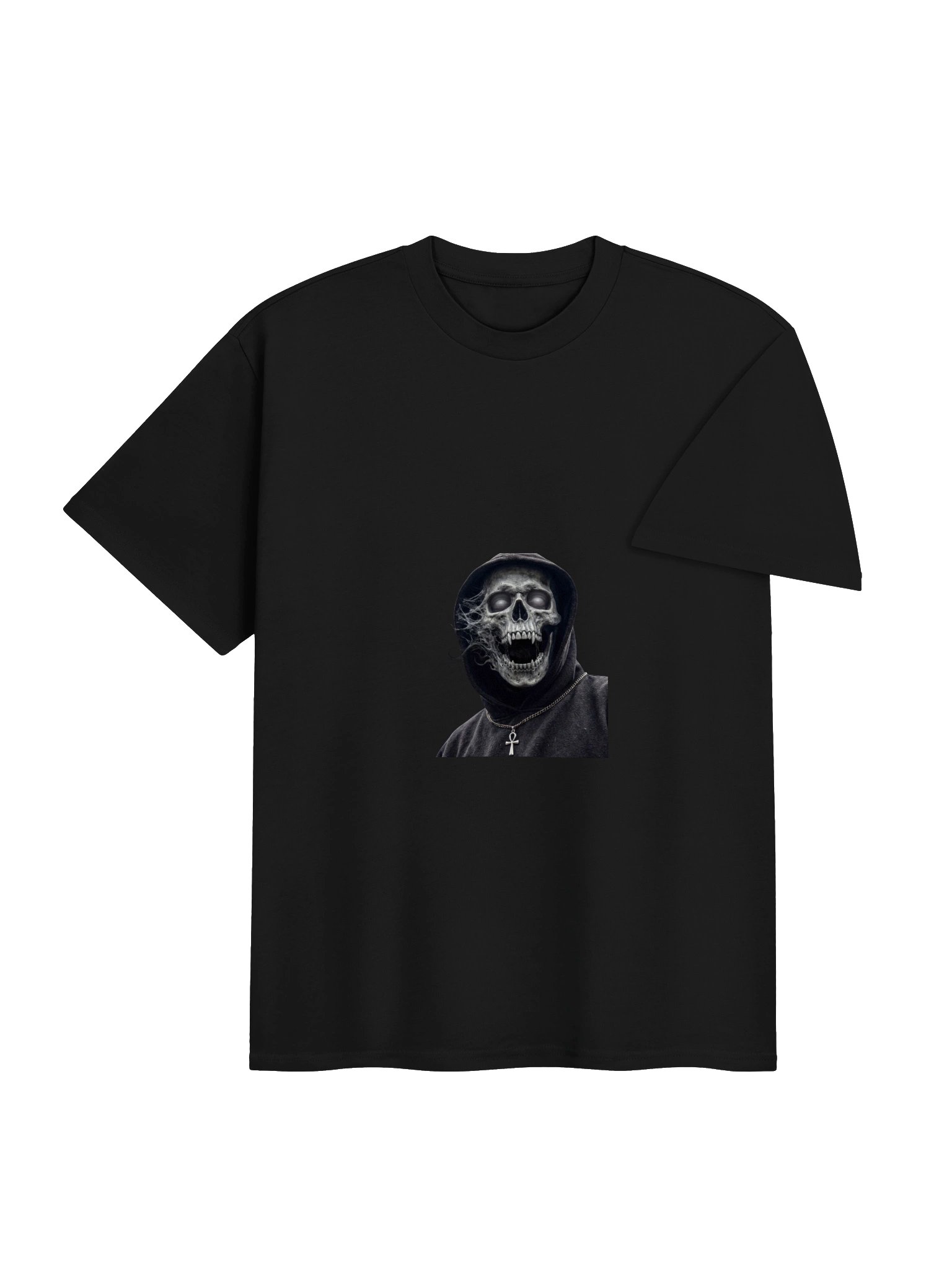 Hooded Skull T-Shirt | Gothic Dark Aesthetic Tee | Grim Reaper Style Shirt | Alternative Streetwear product image (4)