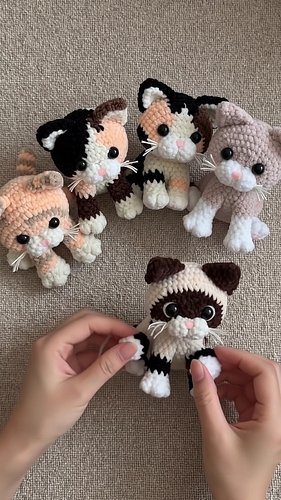 Vier flauschige Häkelkätzchen, jedes mit seinem eigenen Charme! Welches ist dein Favorit? 🤍🧡💜
🛍️ https://crochetzauber.shop

...