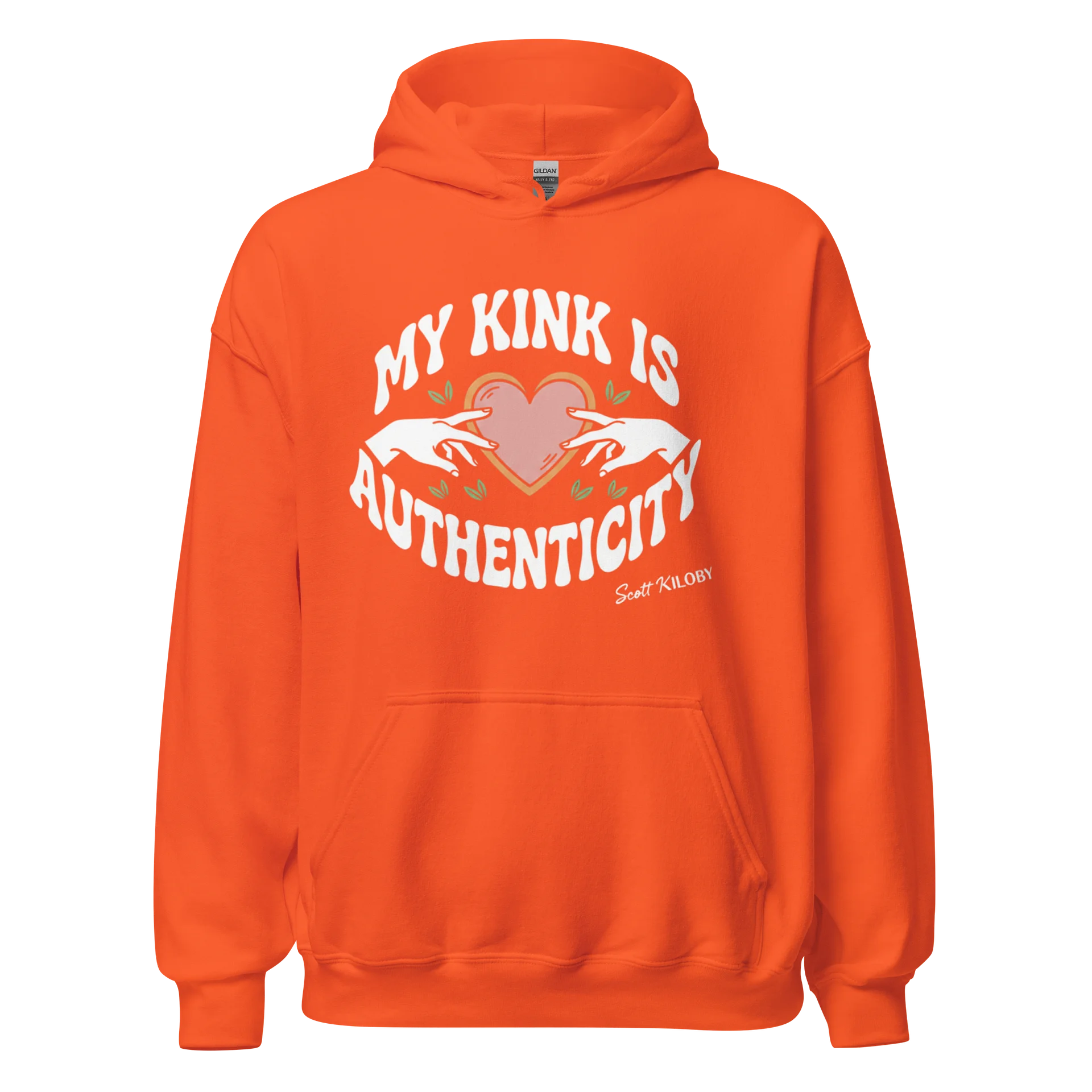 “My Kink Is Authenticity” Orange Classic Unisex Hoodie product image (1)