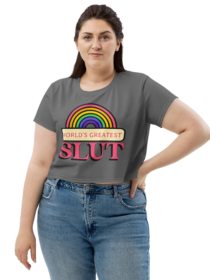 World's Greatest Slut grey crop tee product image (1)