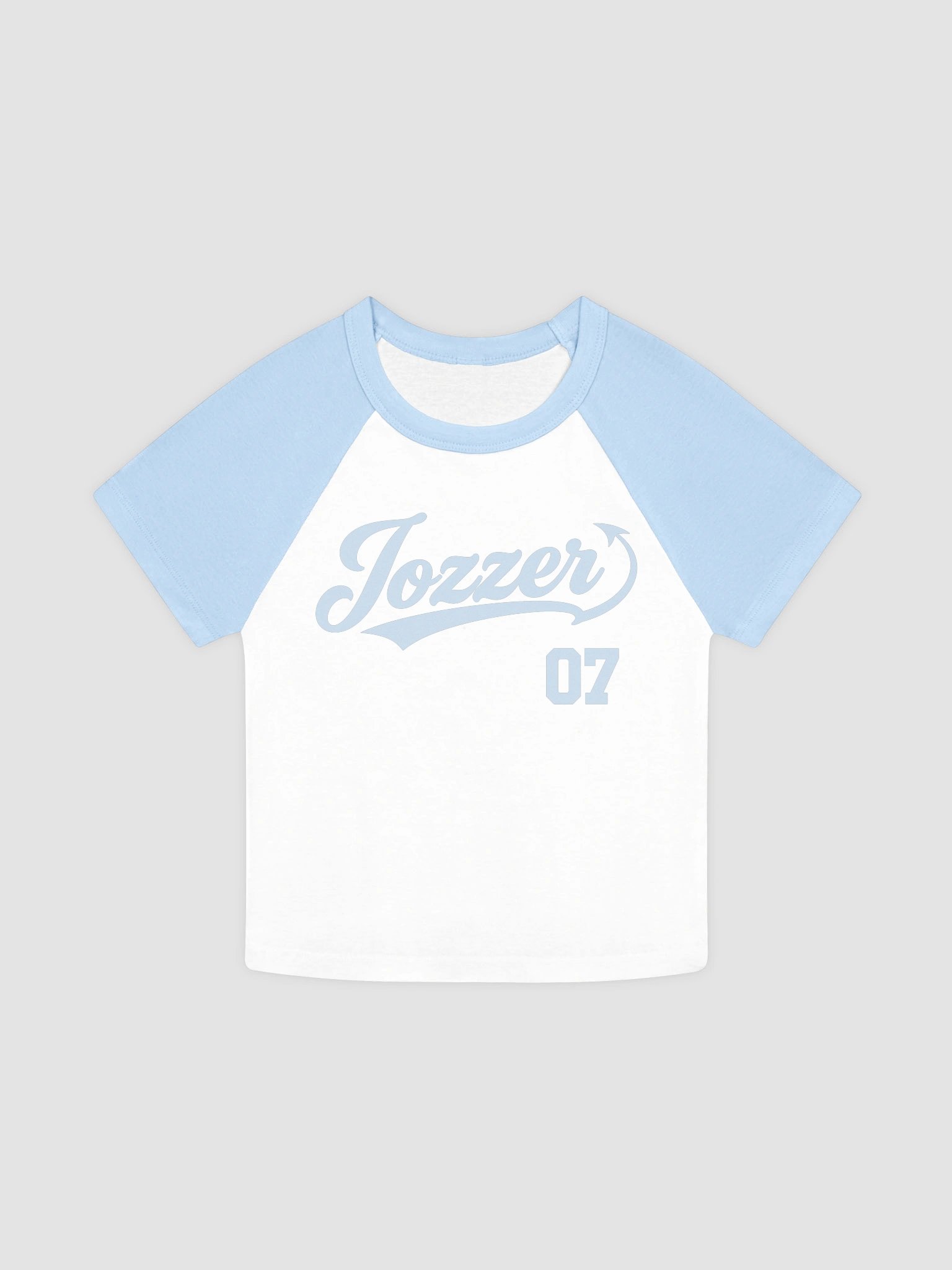 Jozzer Baseball Logo - Raglan Crop [Cyan] product image (1)