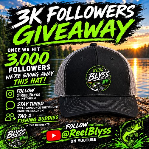🎣🔥 REEL BLYSS 3K FOLLOWER GIVEAWAY! 🔥🎣

I’m giving away a ReelBlyss Richardson hat to celebrate hitting 3,000 followers! 🧢🎣

...