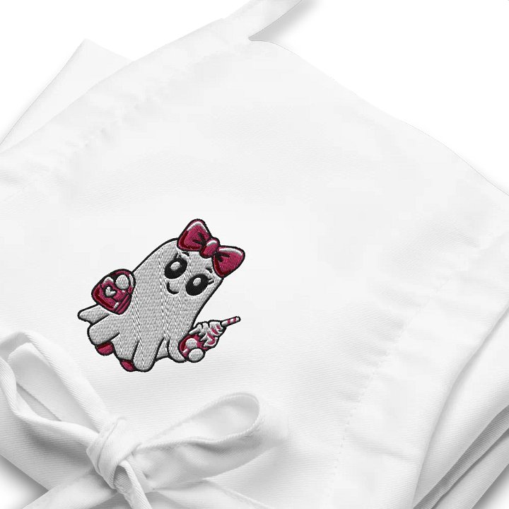 Cute Ghost Embroidered Cooking Apron product image (2)