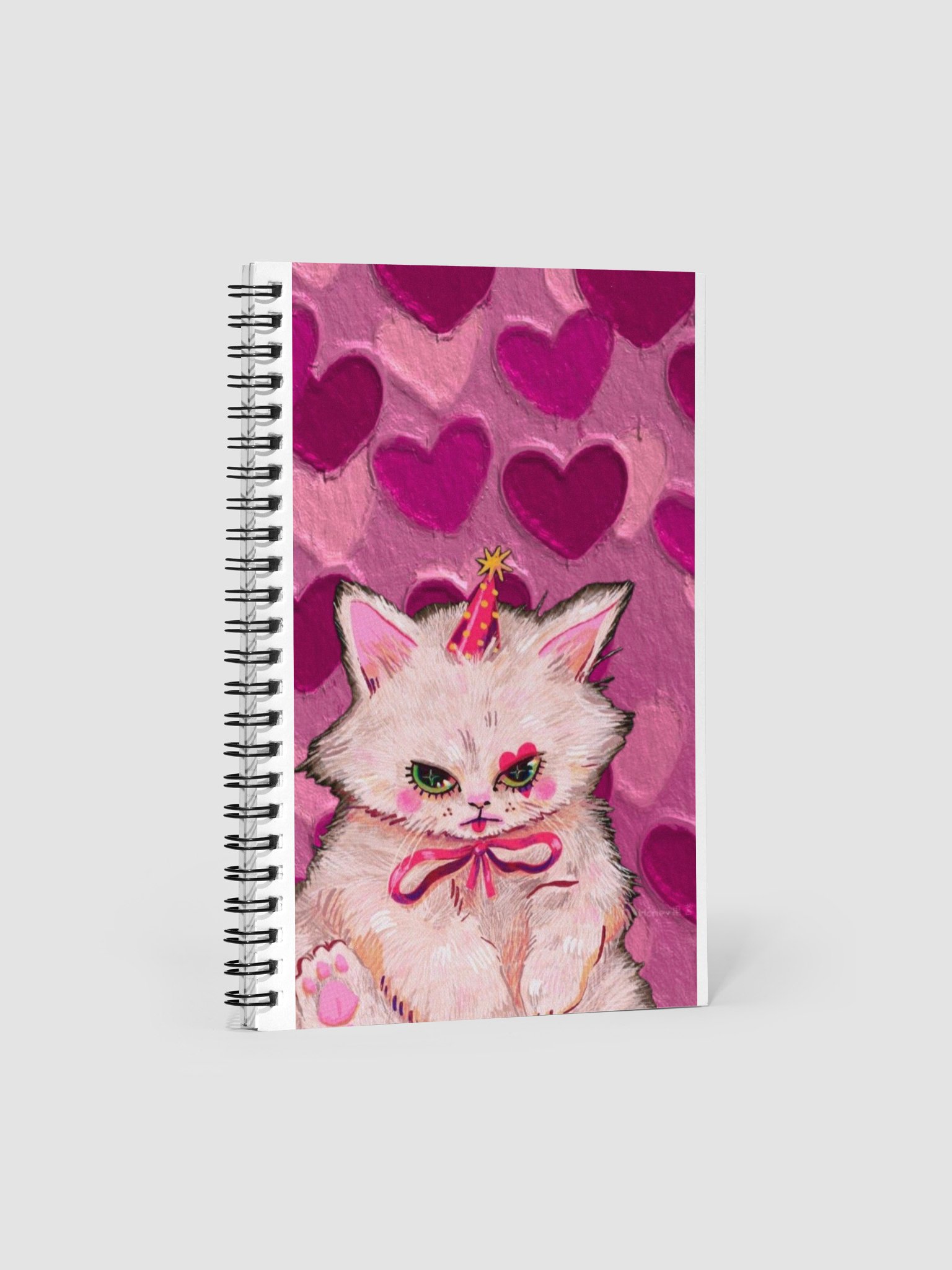Cute Grumpy Party Cat spiral Notebook product image (1)