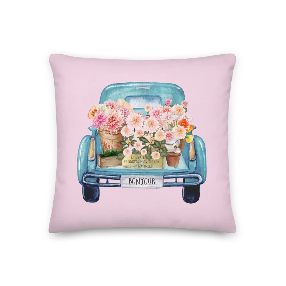 COTTAGE SUMMER FRESH PINK DAHIA TRUCK PILLOW product image (3)