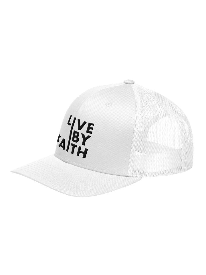 Live By Faith • Trucker Cap (Black Embroidery) product image (7)
