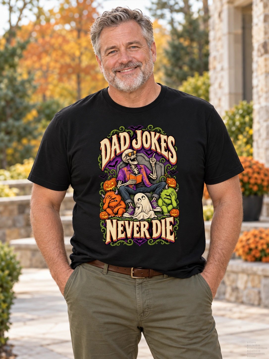 Funny Halloween Dad T-Shirt – Dad Jokes Never Die product image (2)
