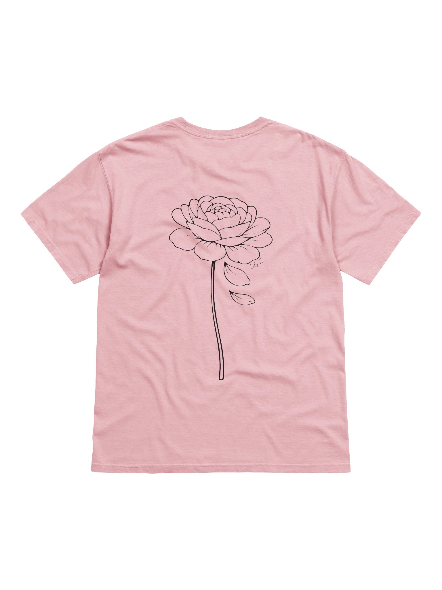 Rose “love hard” T-Shirt - Back Print (Light Colours) product image (4)