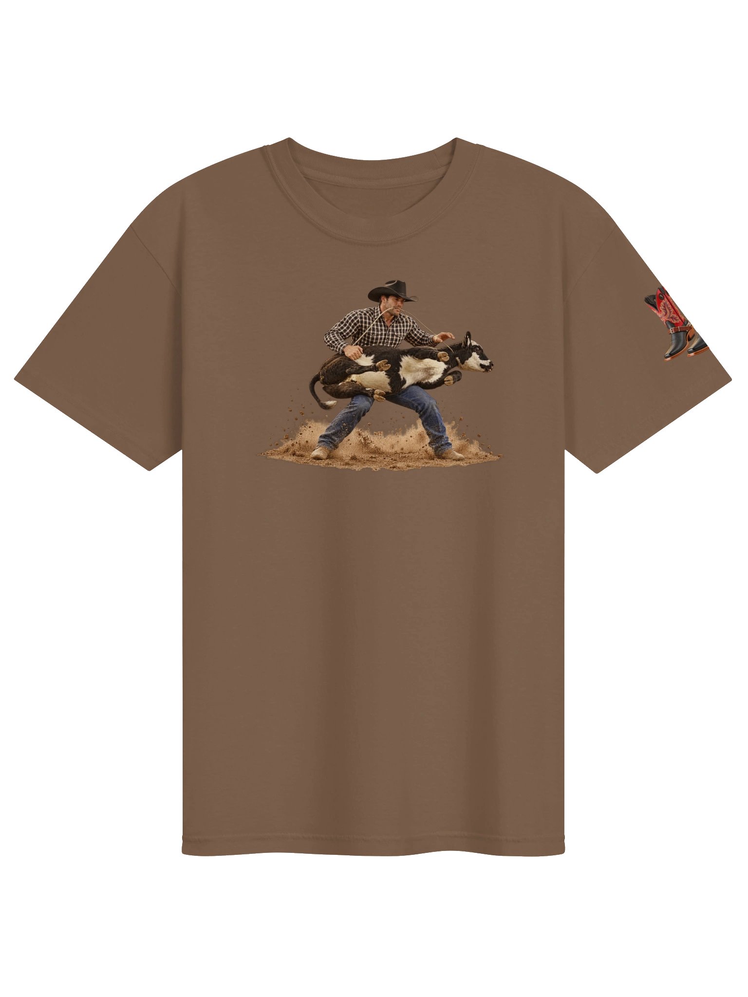 Calf Roping Flank Rodeo Action T-Shirt | BROKEN RODEO™ product image (129)