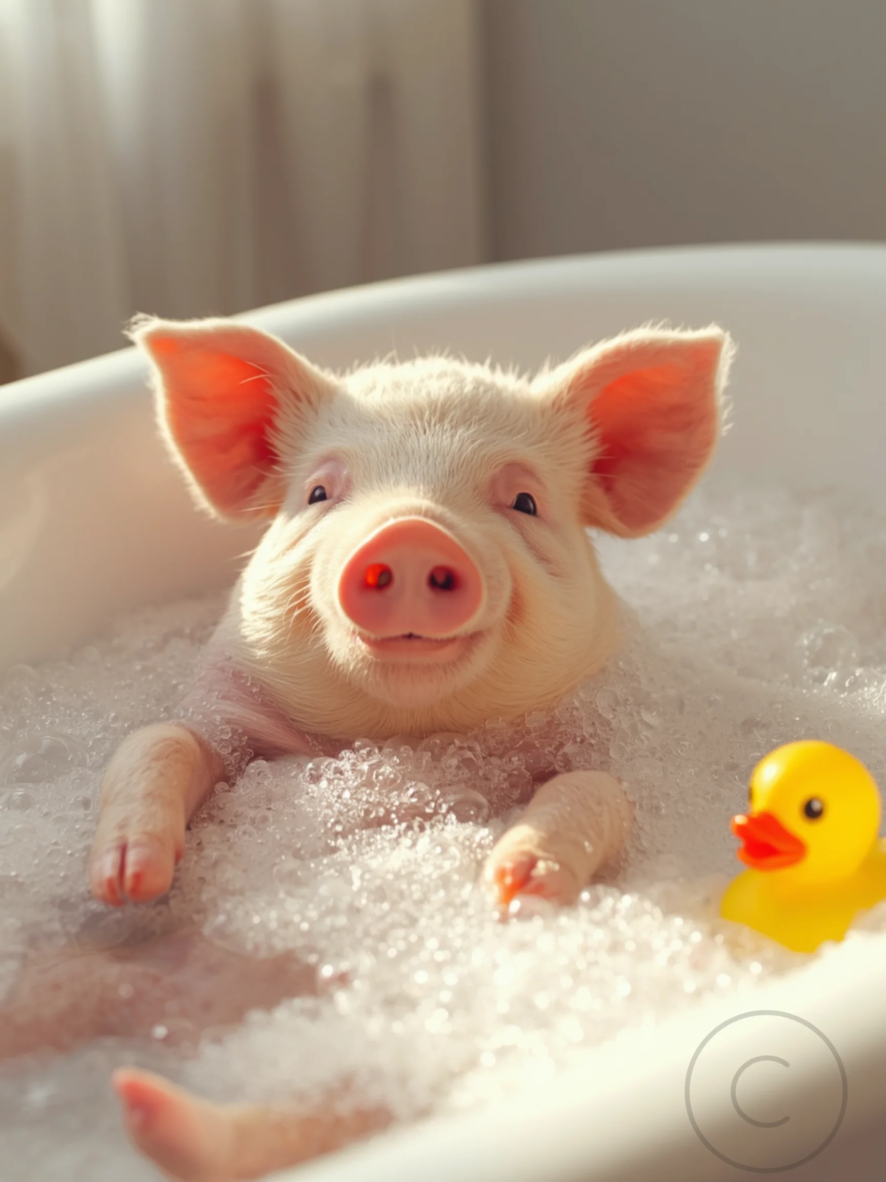 Pig in a Bathtub Poster product image (1)