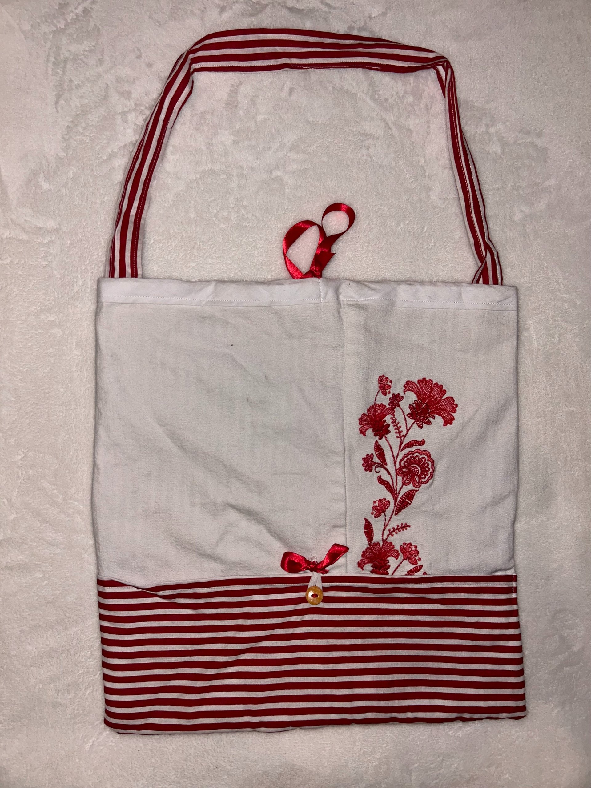 Floral embroidered tie tote product image (1)