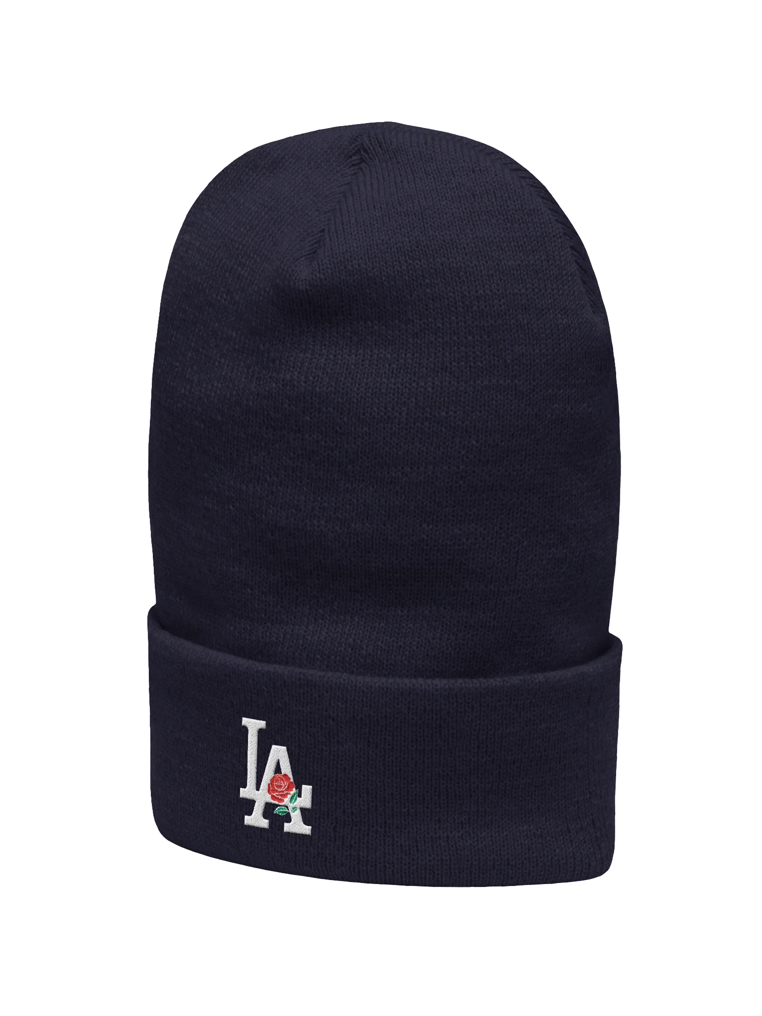 "LA" Red Rose Embroidered Cuffed Beanie product image (3)