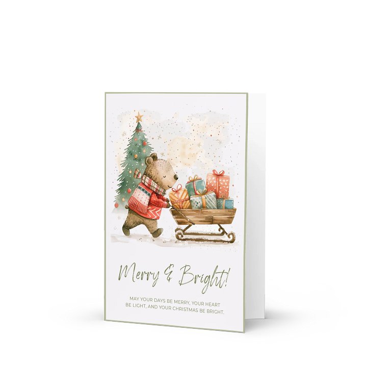 Merry & Bright Bear Holiday Card product image (2)