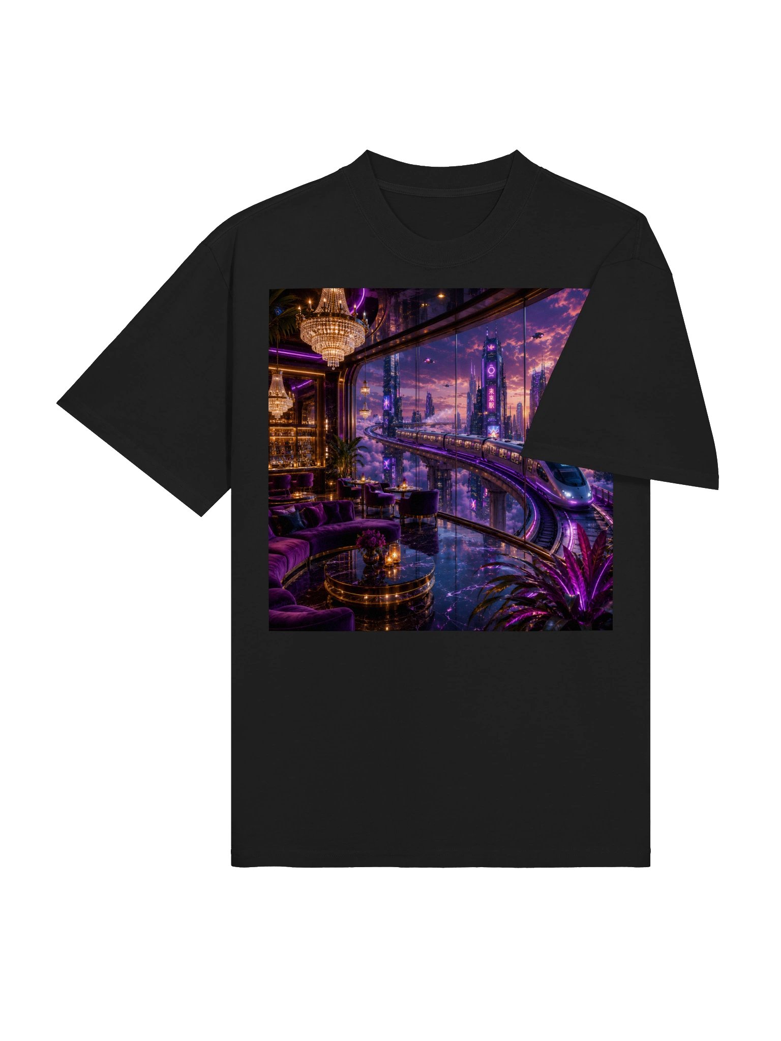 Cyberpunk Future City T-Shirt | Neon Sci-Fi Shirt | Futuristic Architecture & Techwear Gift product image (5)