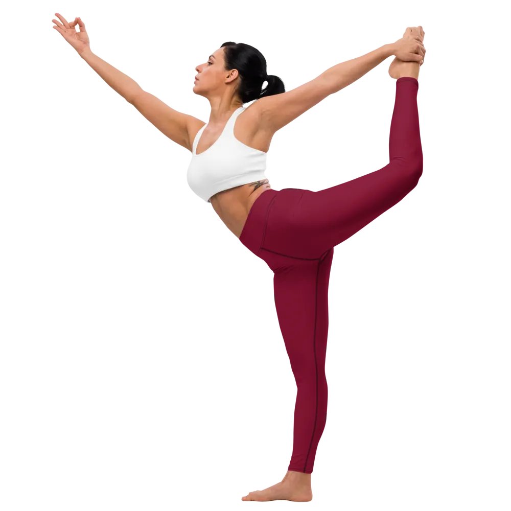 Maroon High-Waist Leggings product image (6)