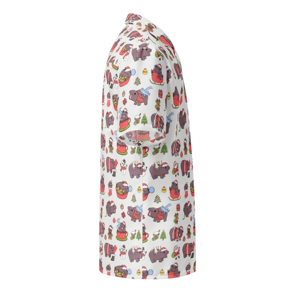 MOODENG'S WHITE CHRISTMAS HAWAIIAN SHIRT! product image (8)