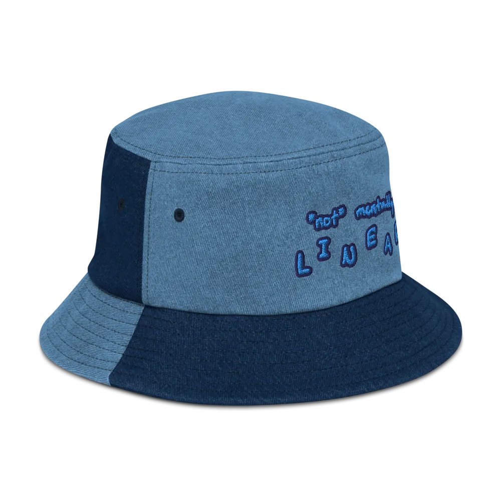 *not* mentally linear (electric) denim bucket hat product image (3)