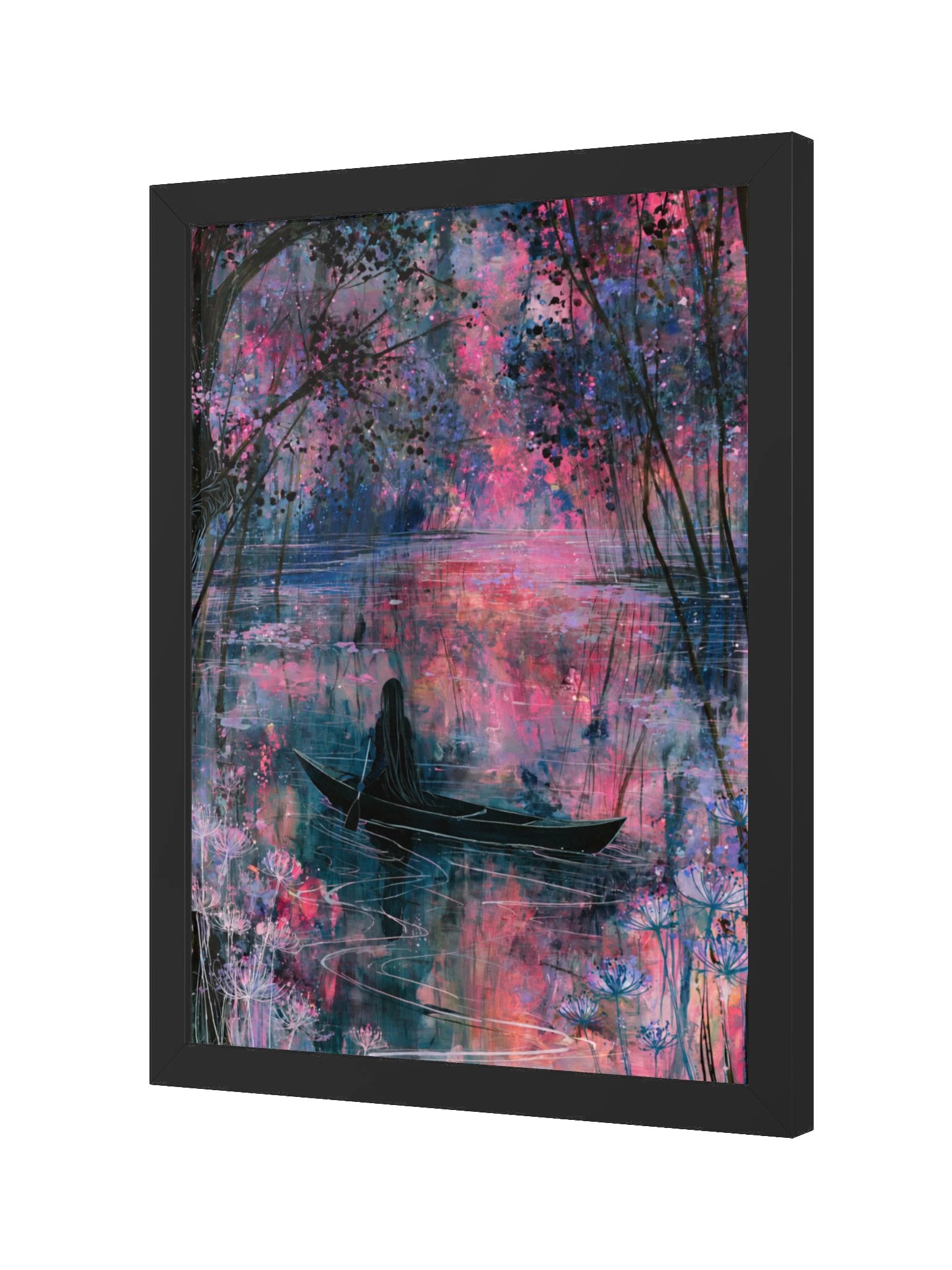 Moonlit Boat Framed Art Print — The Silent Boat product image (6)