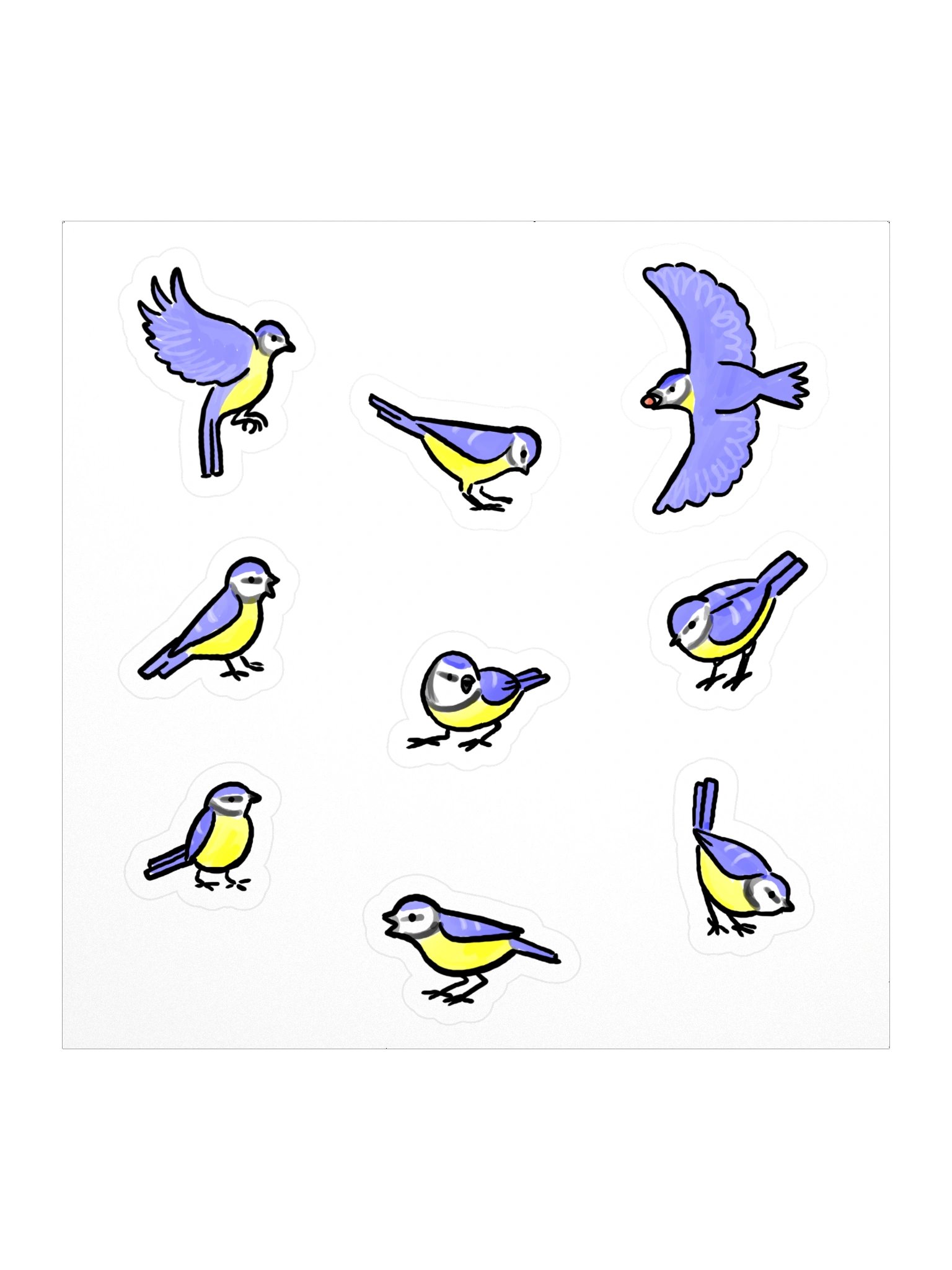 cute blue tit stickers product image (1)