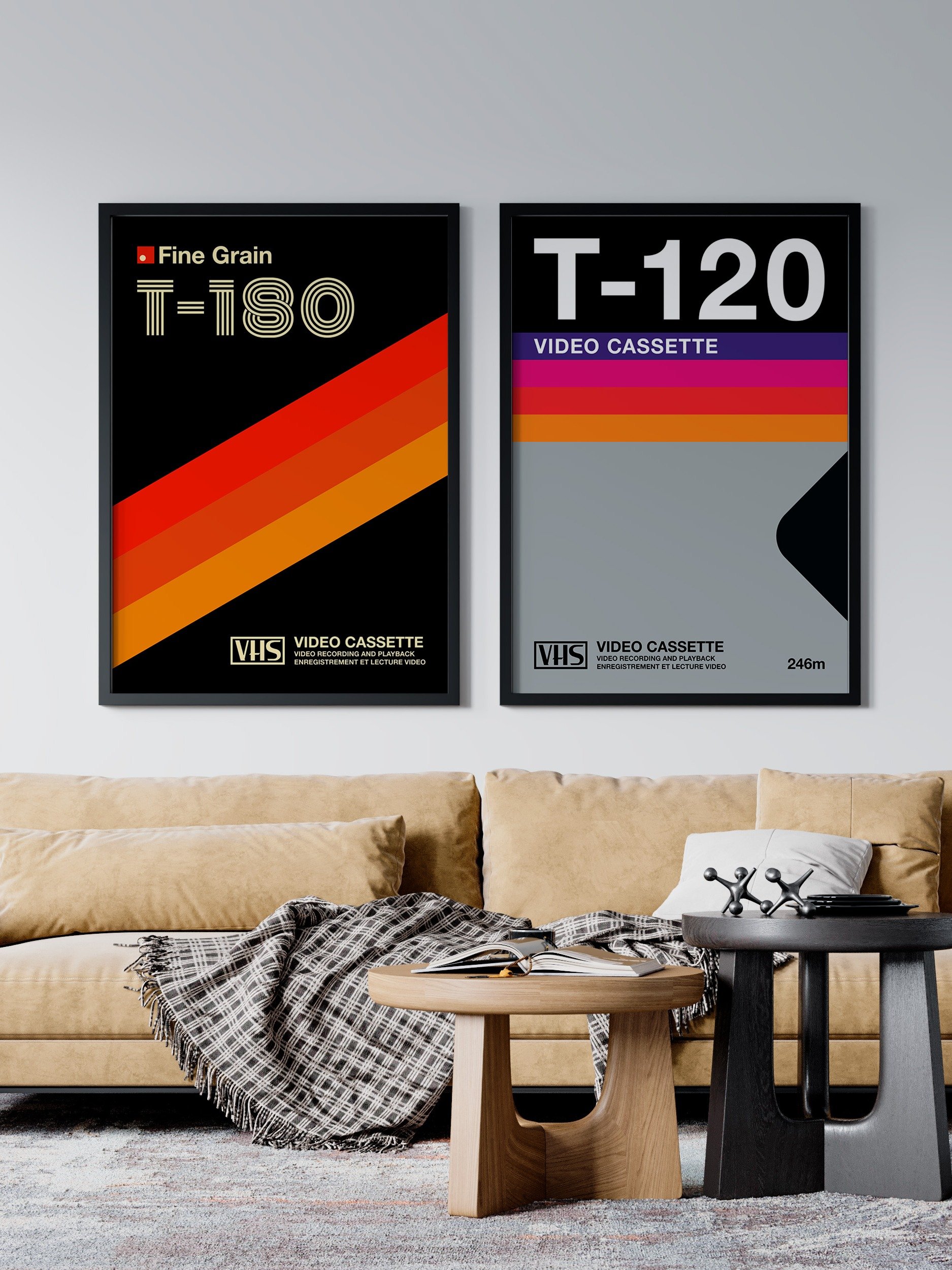 Retrowave poster: VHS cassette case T-120 [retrowave/vaporwave] — retrowave poster, aesthetic print, retrowave art, 80s wall decor product image (6)