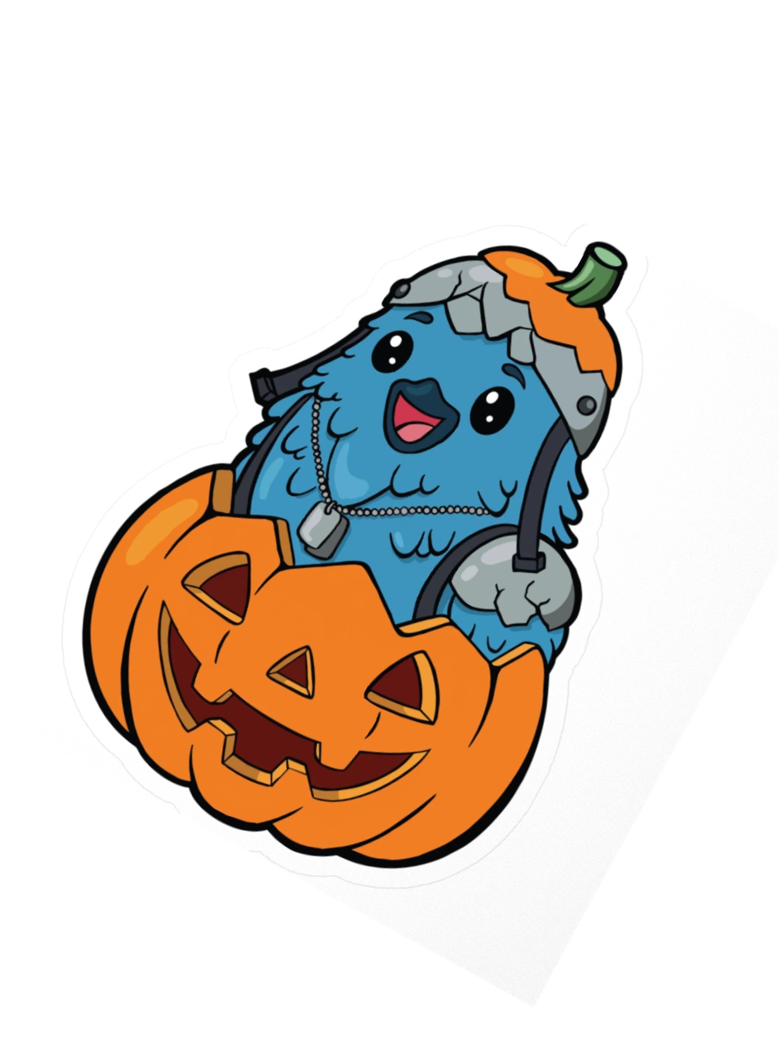 Battle Chicken Jack O Lantern Sticker product image (2)