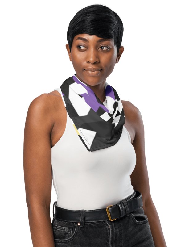 Anti-Surveillance CV Dazzle Bandana | Non-binary Pride Flag product image (1)