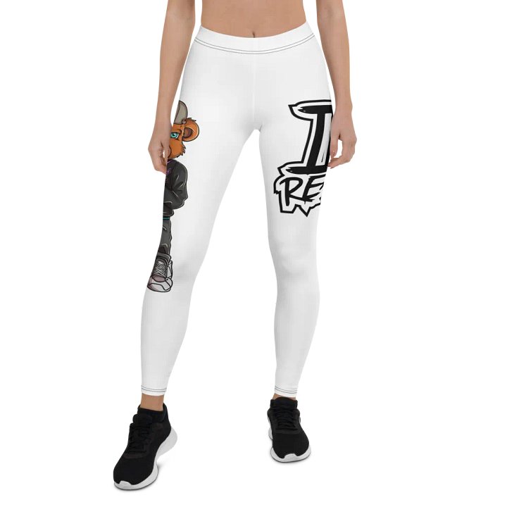Standing Bear White All-Over Print Leggings product image (2)