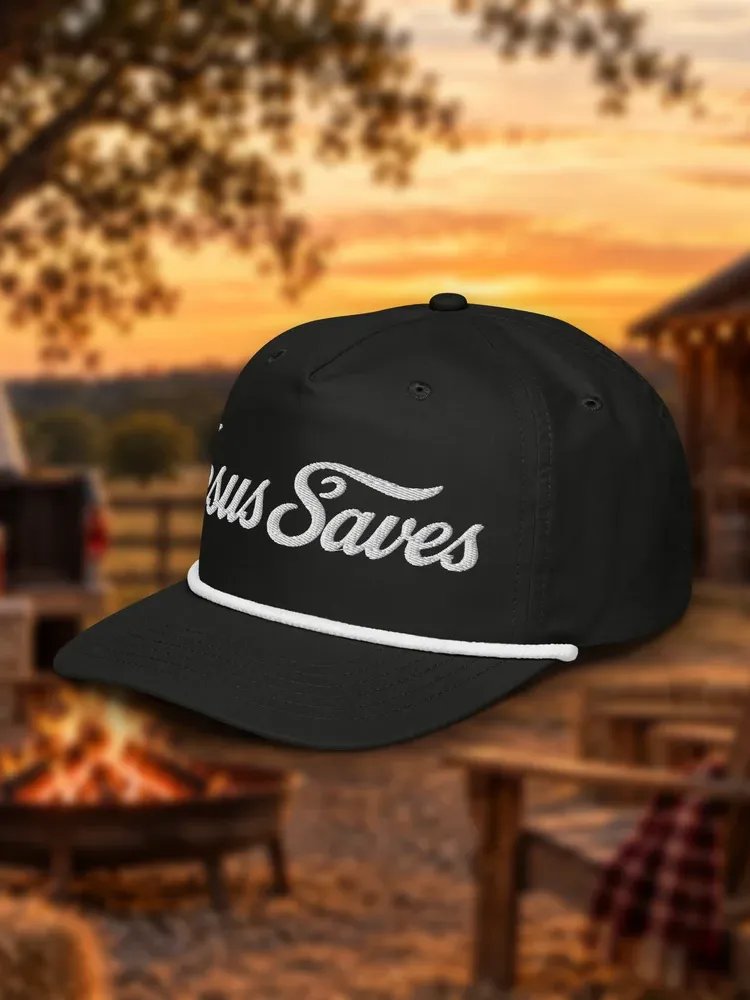 Back Forty Co. Signature Jesus Saves Embroidered Snapback Trucker Hat product image (1)