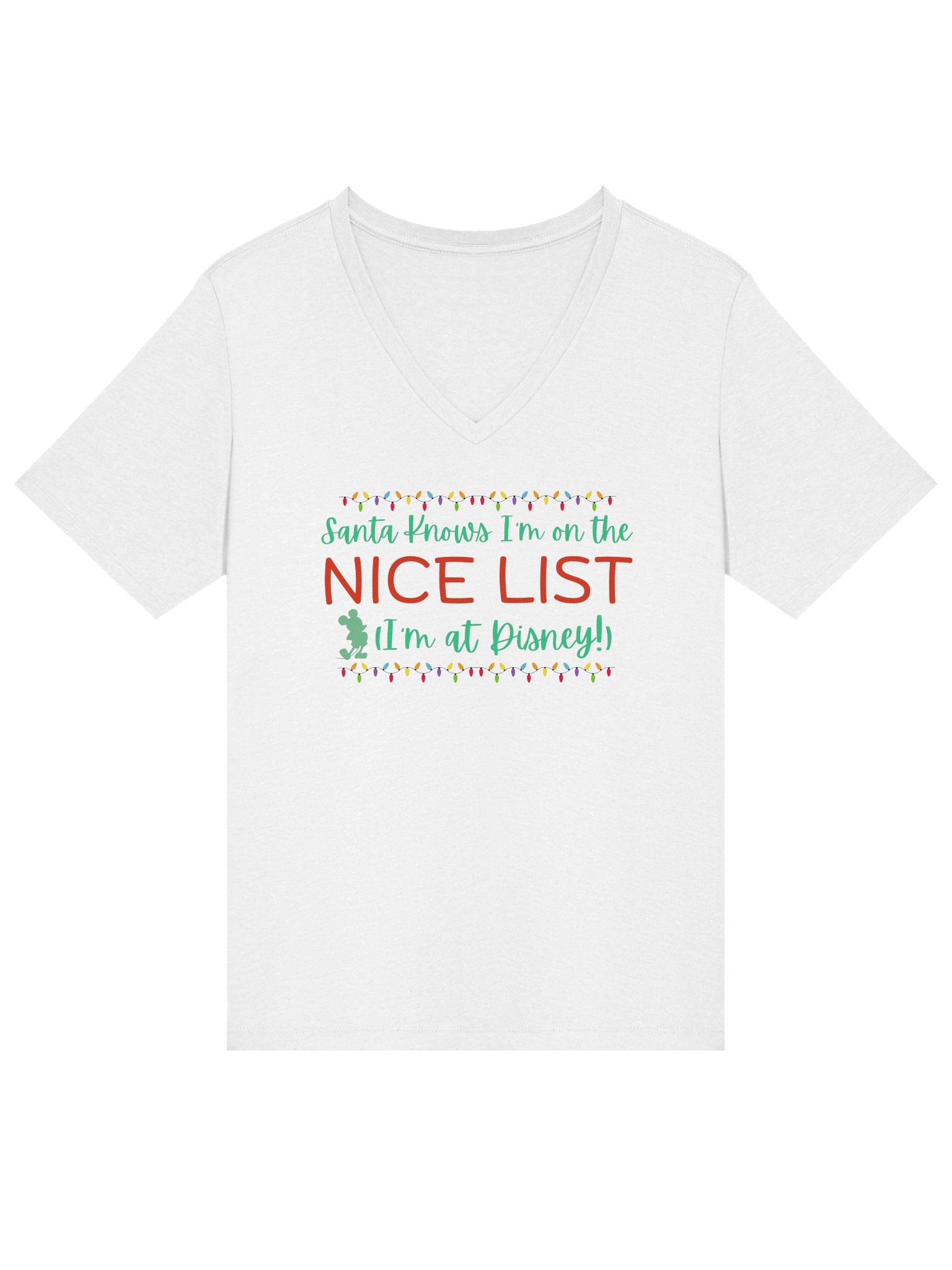 Nice List Disney Mickey Mouse Women's V-Neck Tee product image (1)