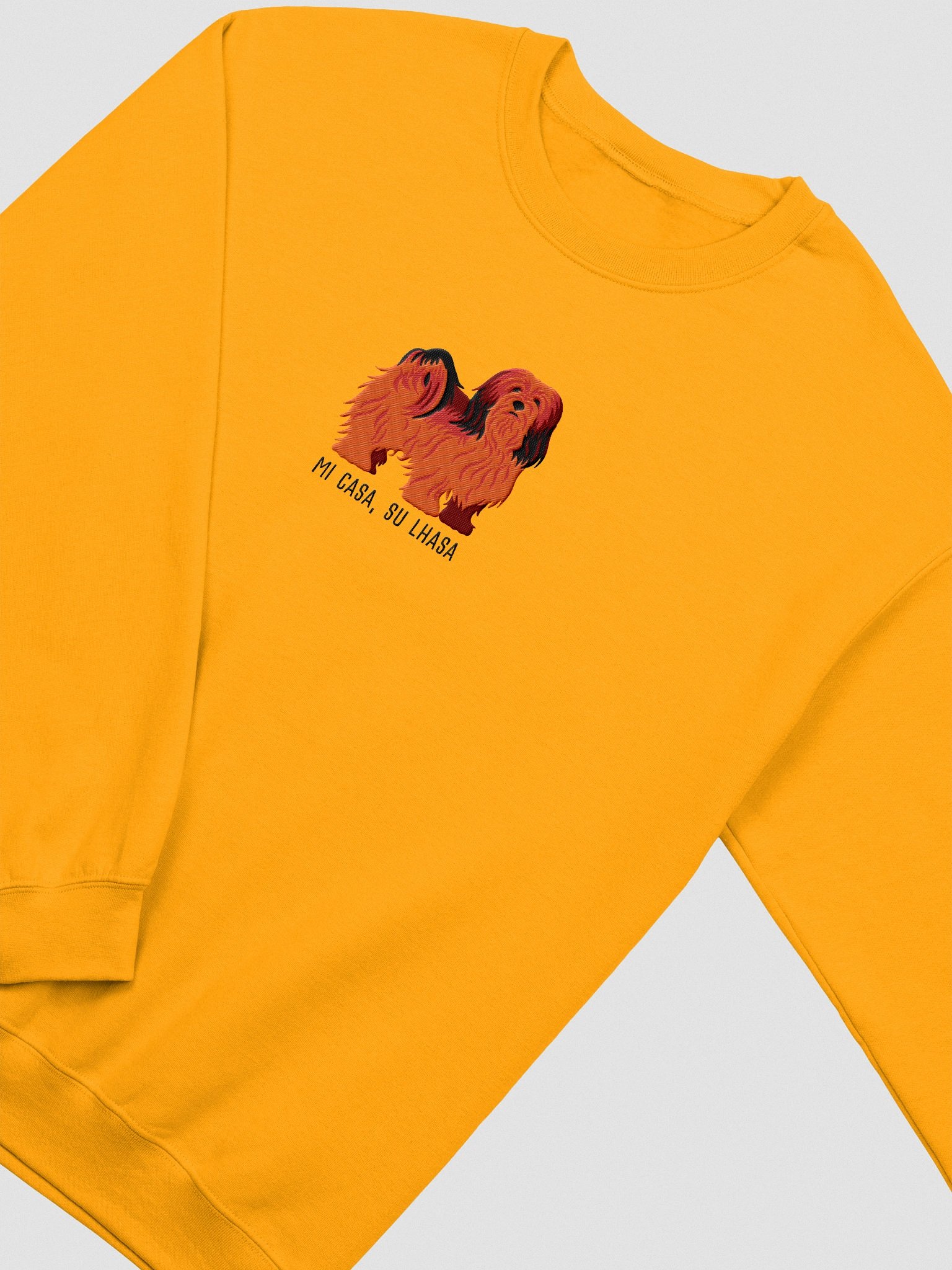 Mi Casa, Su Lhasa Sweatshirt (Embroidered) of a Lhasa Apso(Red) product image (6)