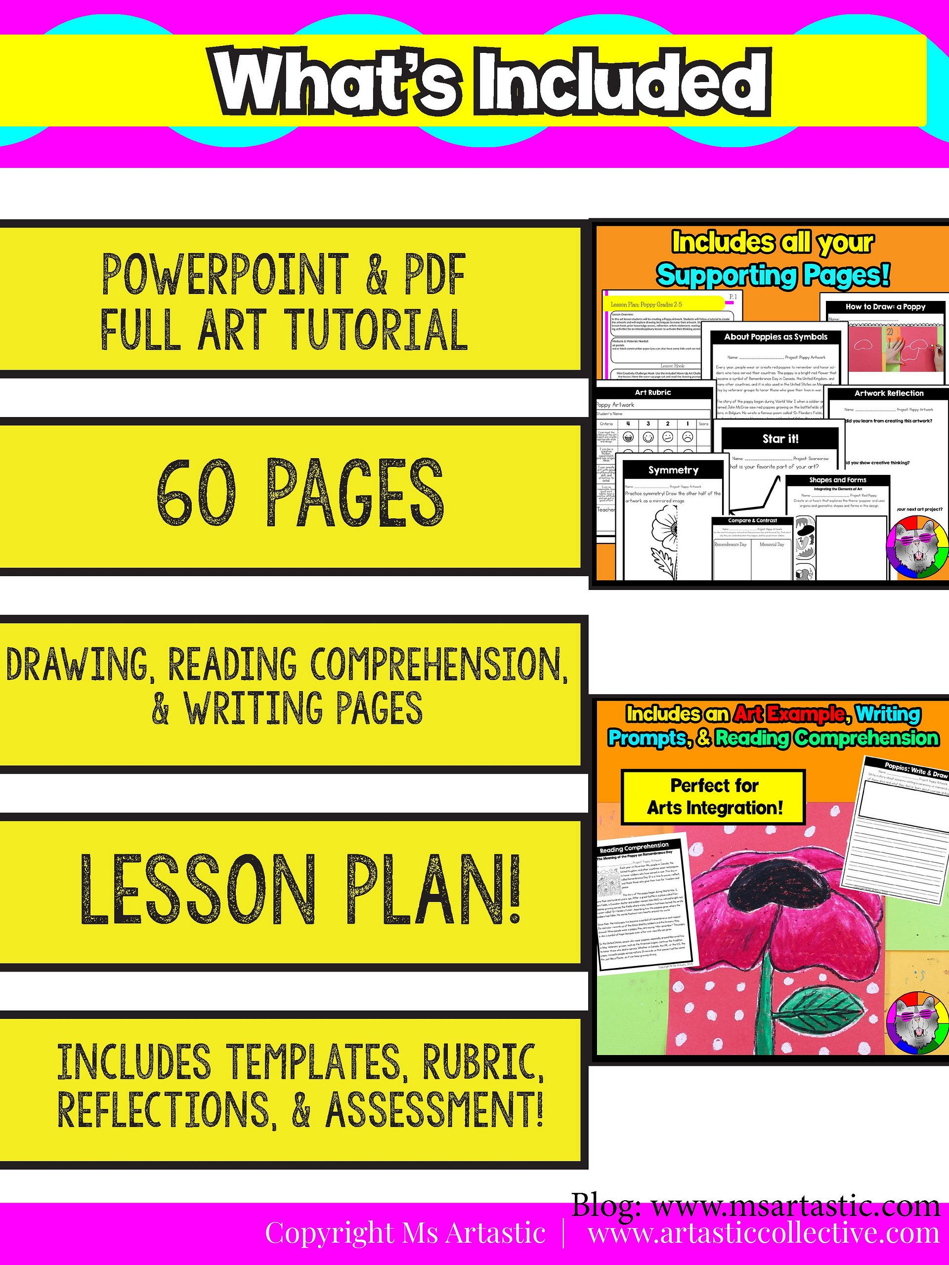 Poppy Art Lesson Remembrance Day Art Memorial Day Art Project Writing Reading product image (6)