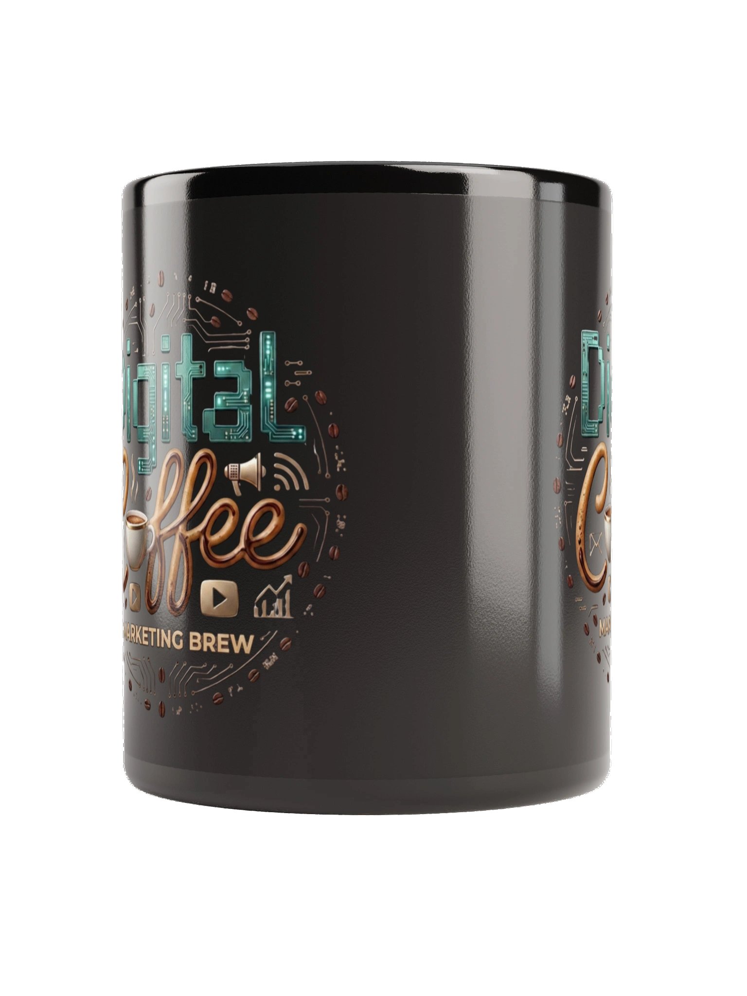 Digital Coffee: Marketing Brew Mug — Black Glossy product image (2)