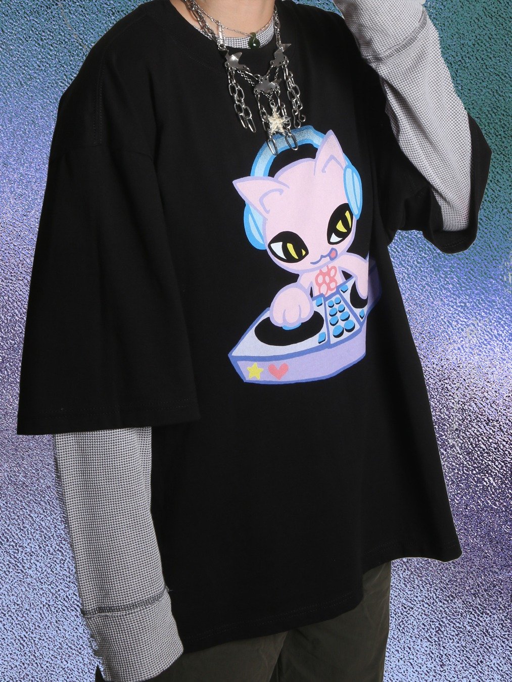 DJ Kitty T-Shirt (Black) product image (2)