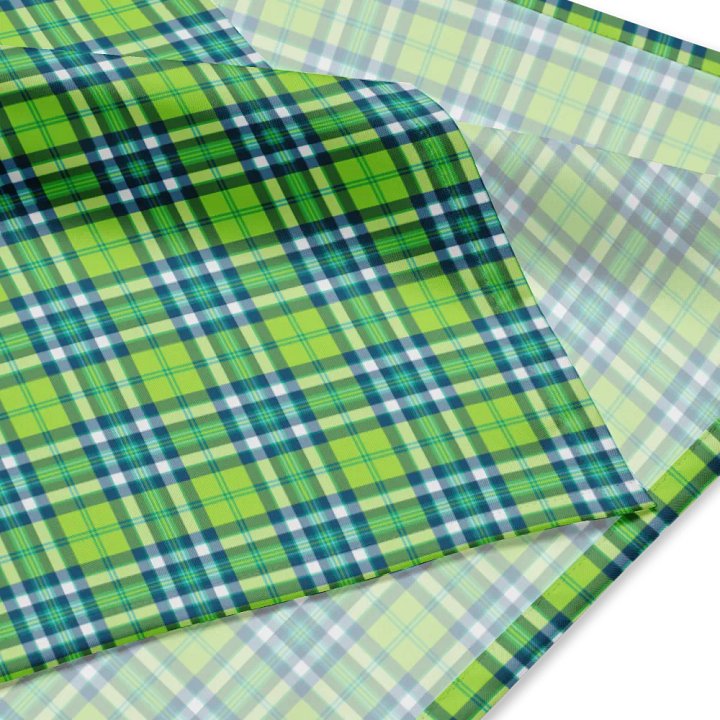 Lime Green and Turquoise Plaid Bandana product image (2)