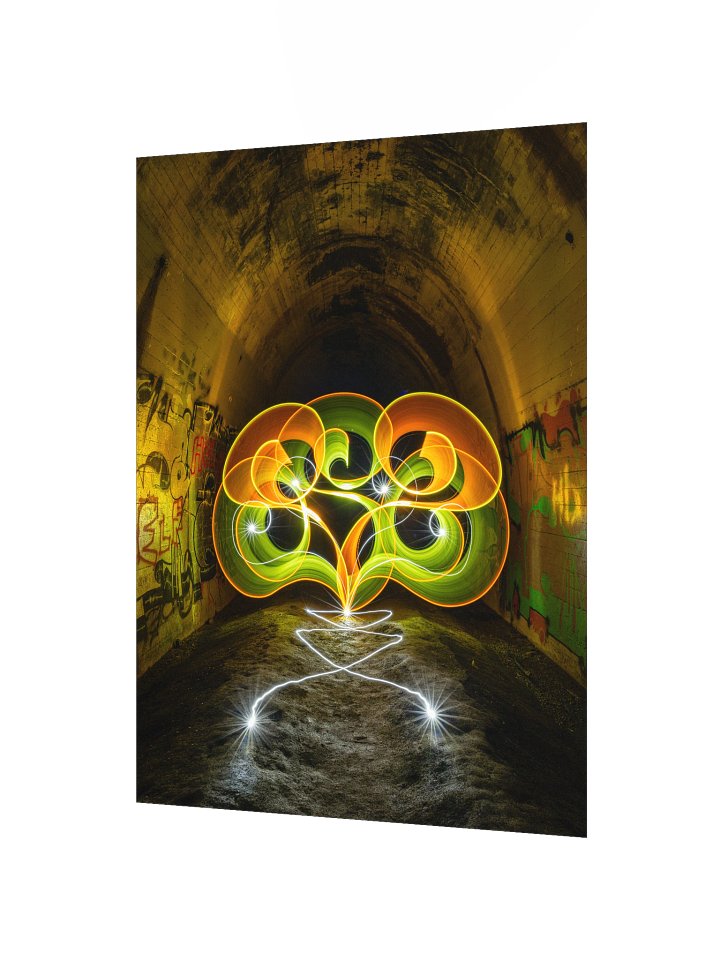 Abandoned Railway Tunnel Light Painting | Matte Print product image (2)