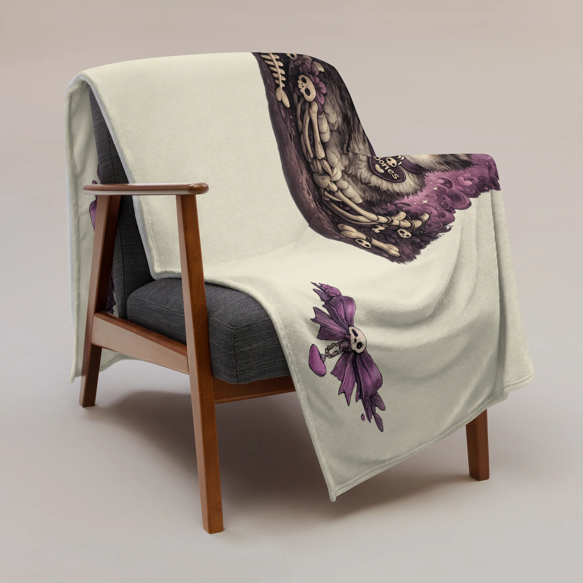 ''Bones the Cat'' Throw Blanket by Allcolor product image (2)