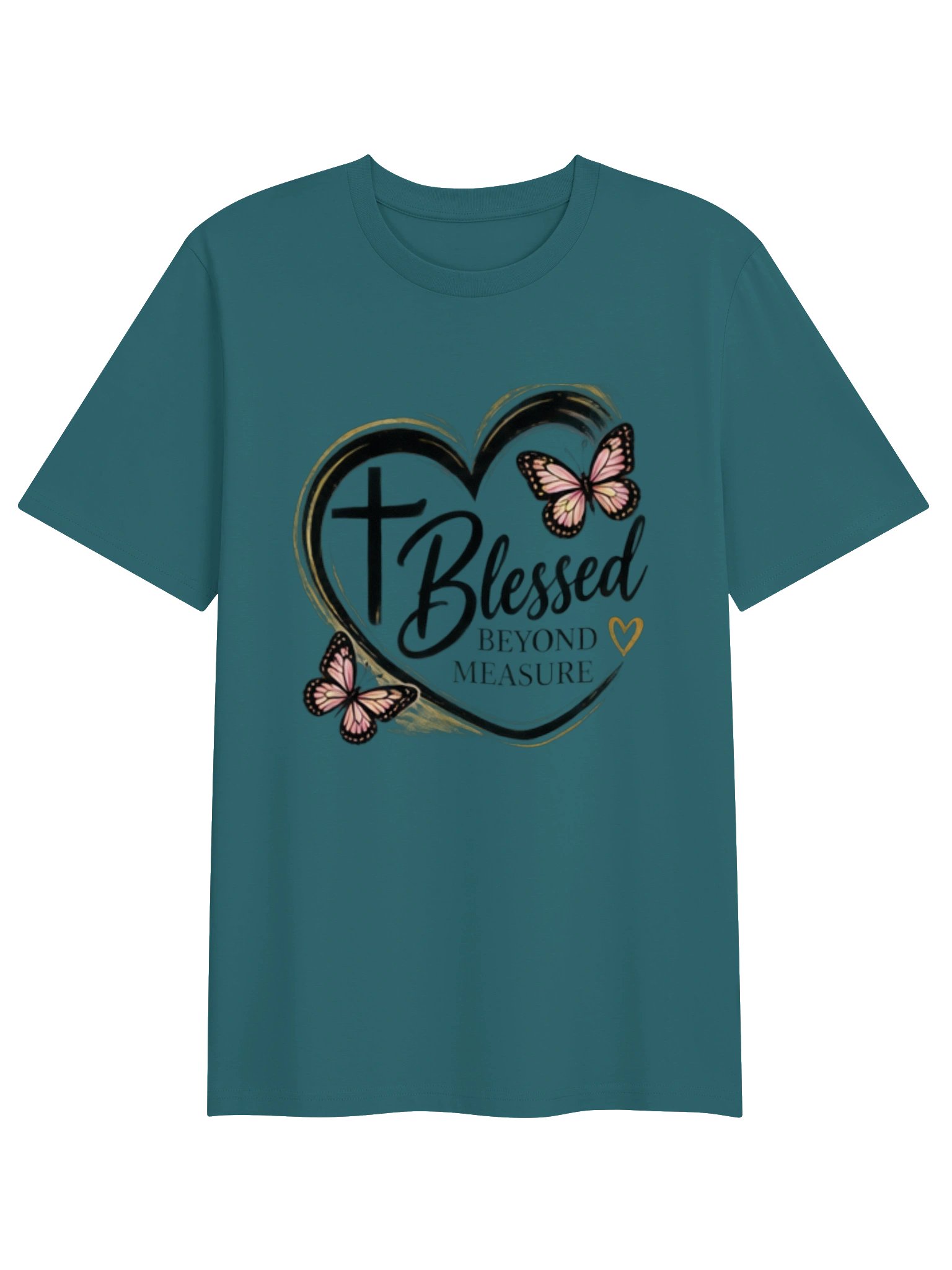 Blessed Beyond Measure Heart Christian Tee product image (1)