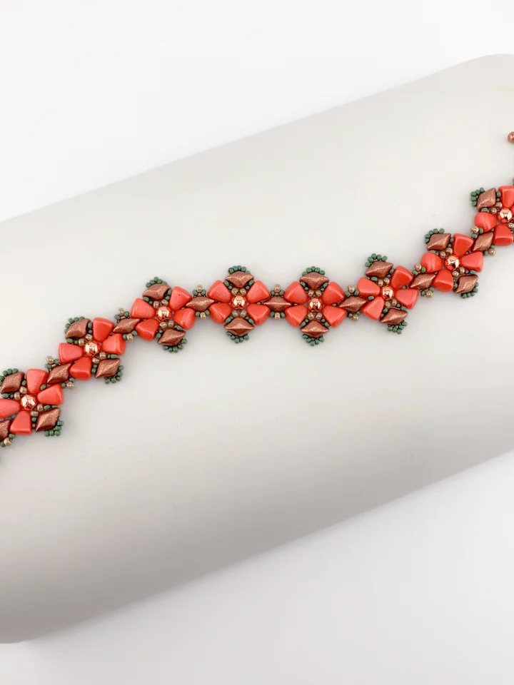 Cresting Ridge Beaded Bracelet - Red/Copper product image (1)